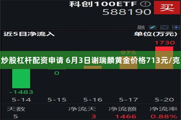 炒股杠杆配资申请 6月3日谢瑞麟黄金价格713元/克