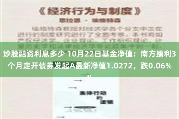 炒股融资利息多少 10月22日基金净值：南方臻利3个月定开债券发起A最新净值1.